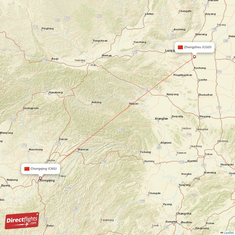 CKG - CGO route map