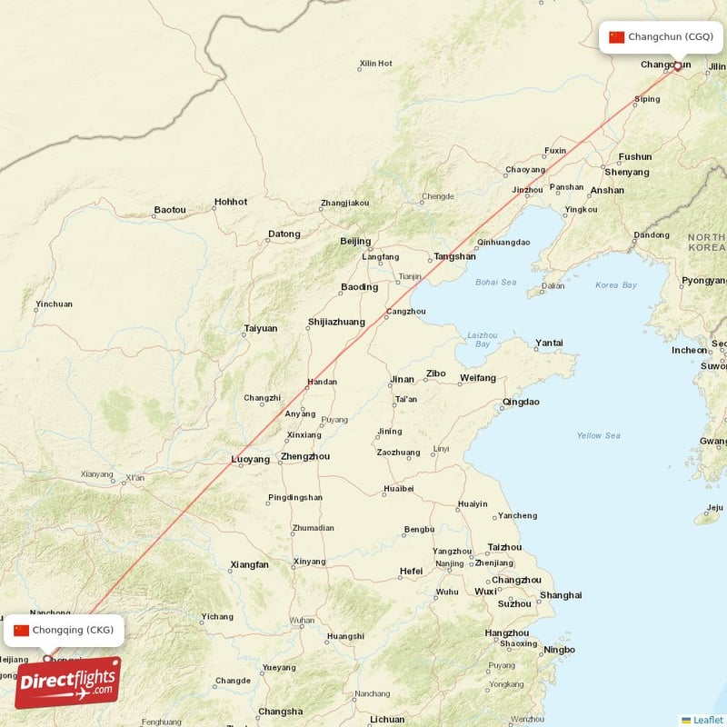 CKG - CGQ route map