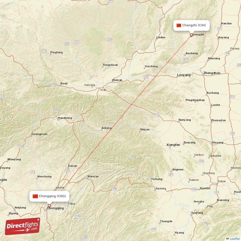 CKG - CIH route map