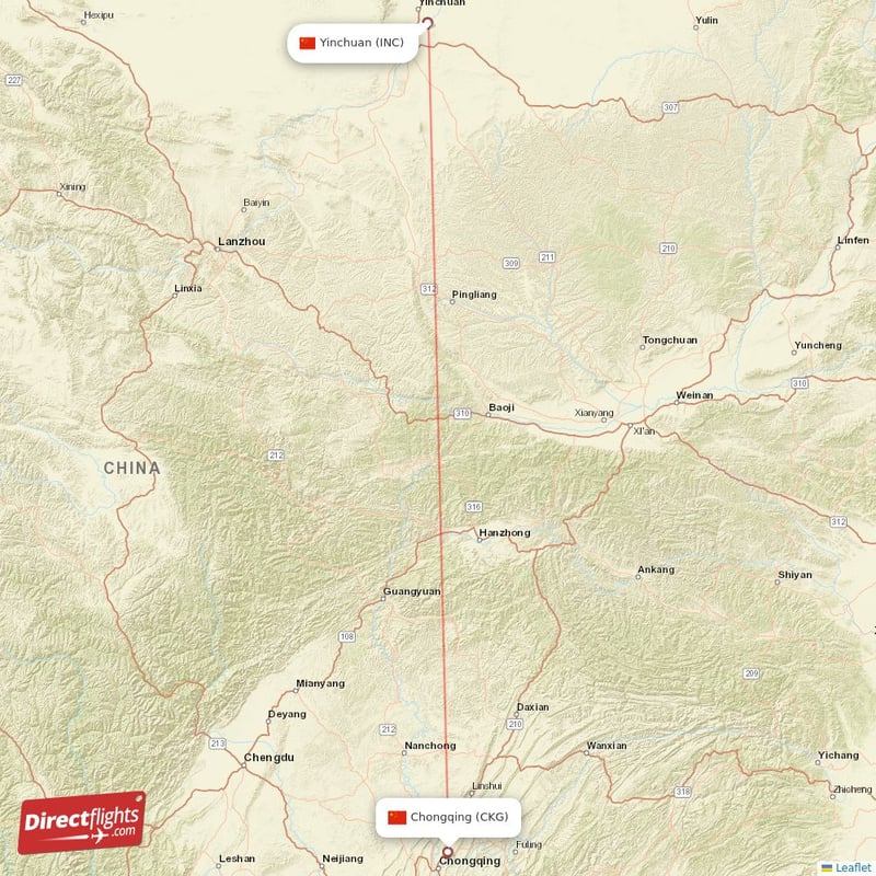 CKG - INC route map