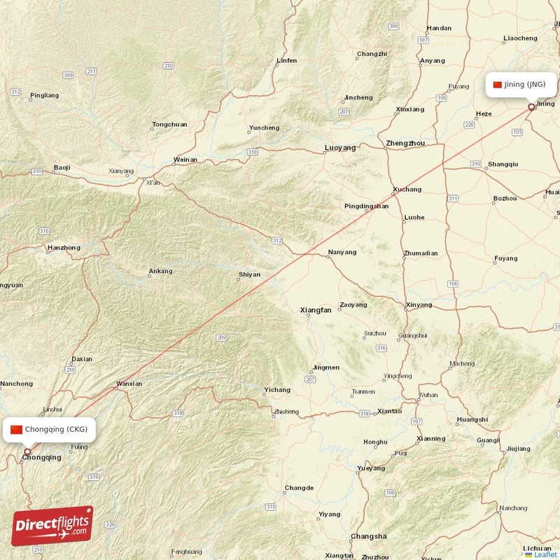 CKG - JNG route map