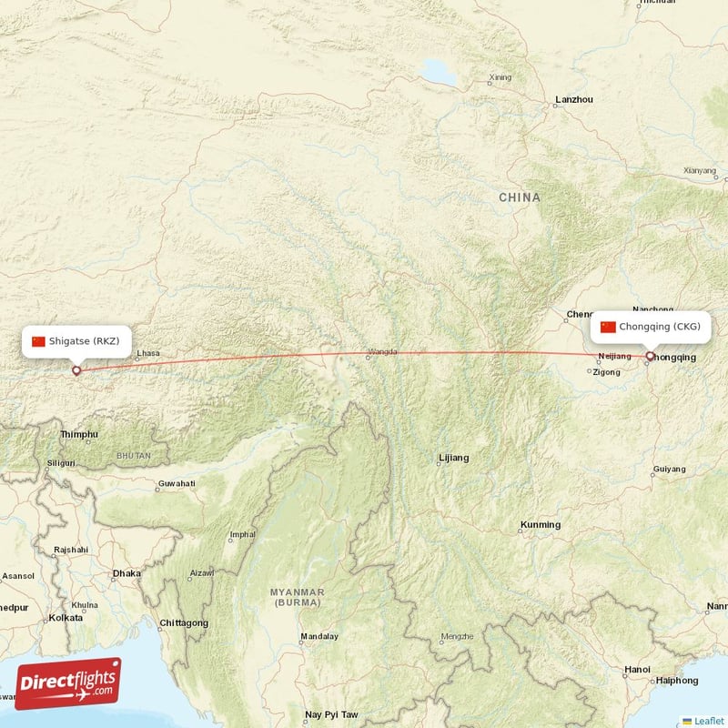 CKG - RKZ route map