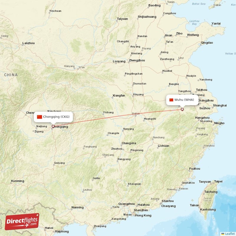 CKG - WHA route map