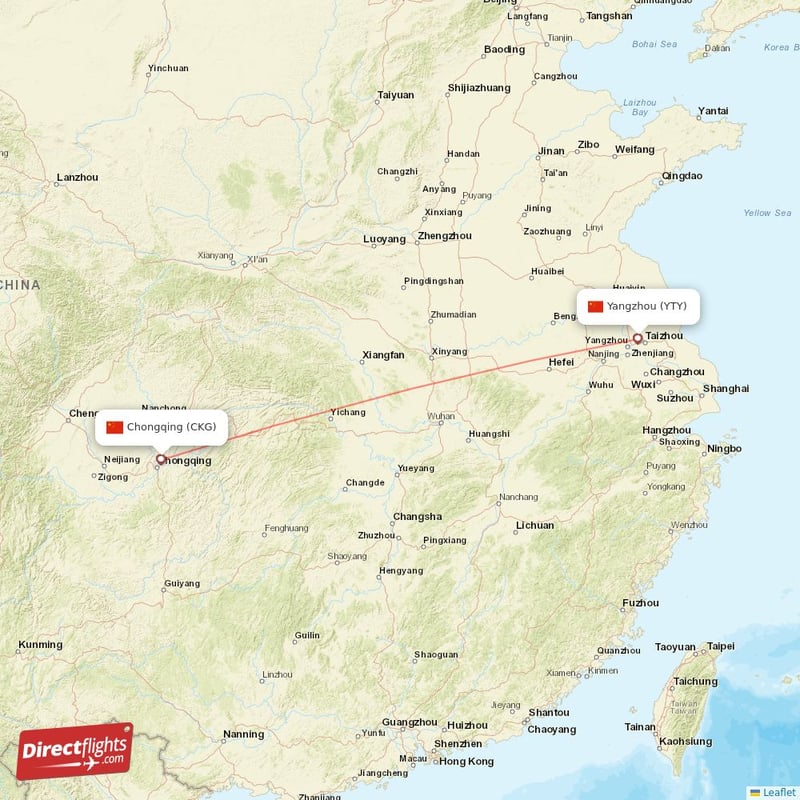 CKG - YTY route map
