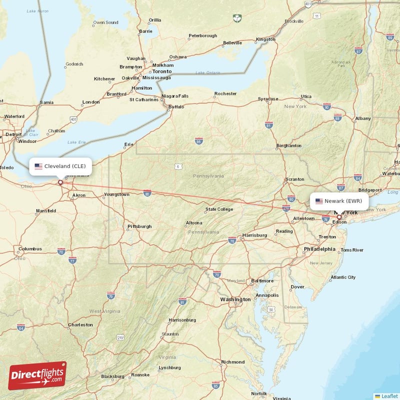 Direct Flights From Cleveland To New York, Cle To Ewr Non-stop 