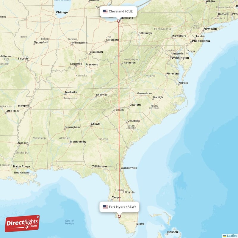 CLE - RSW route map