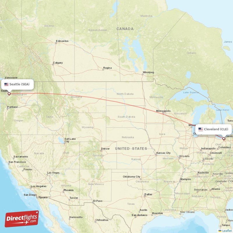 CLE - SEA route map