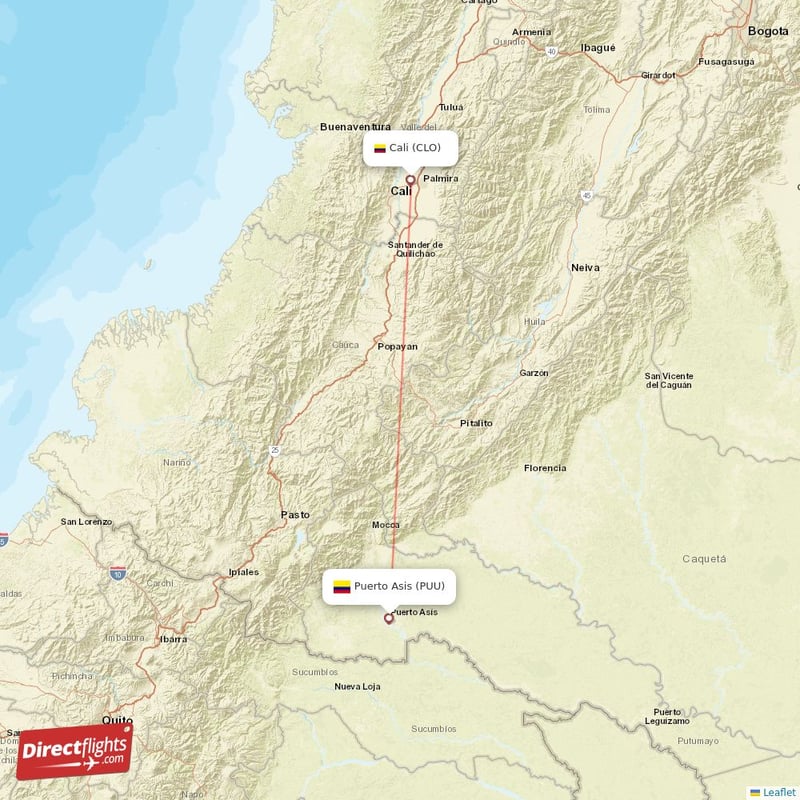 CLO - PUU route map