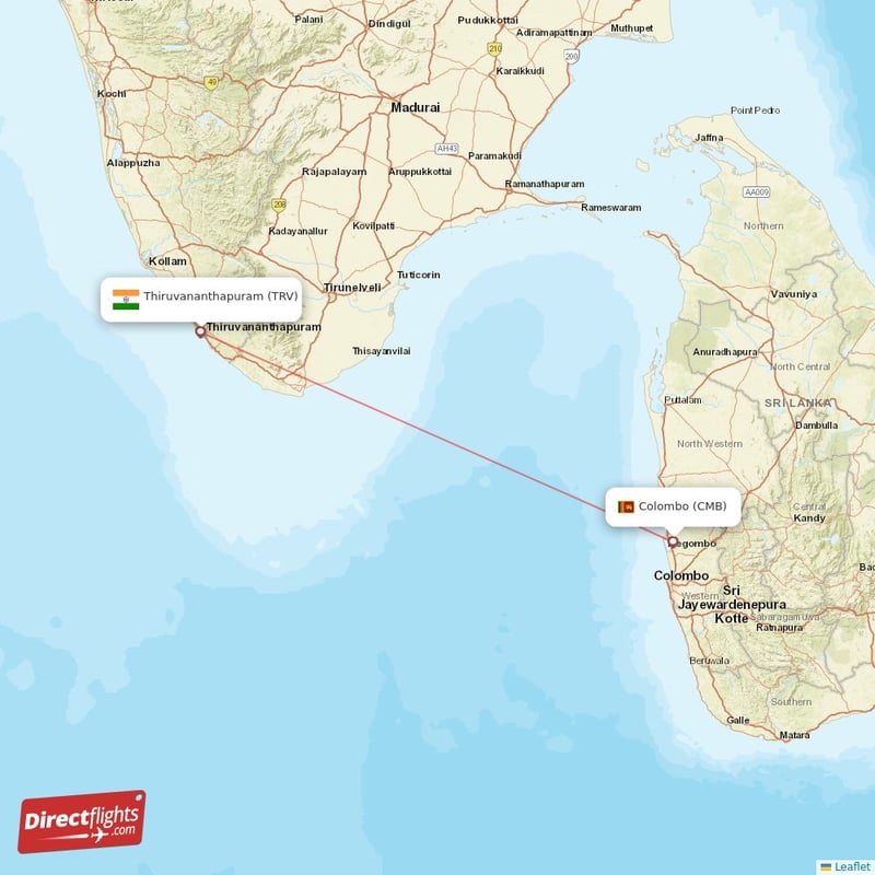 CMB - TRV route map