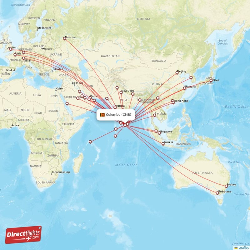 Direct flights from Colombo - 48 destinations - CMB, Sri Lanka ...