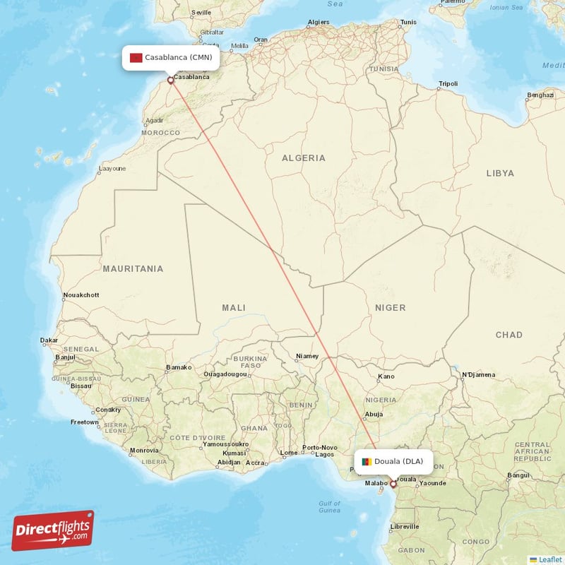 Direct flights from Casablanca to Douala CMN to DLA non stop