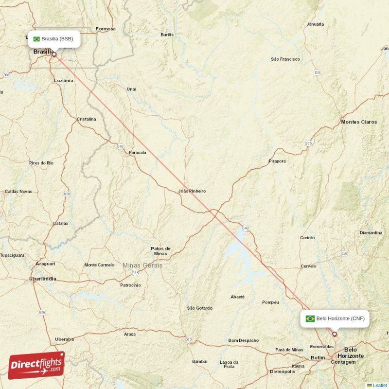 Direct flights from Belo Horizonte to Brasilia, CNF to BSB non-stop ...