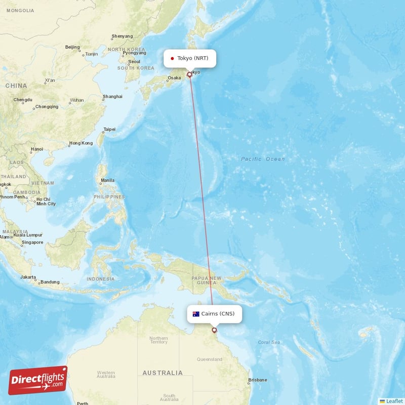 CNS - NRT route map