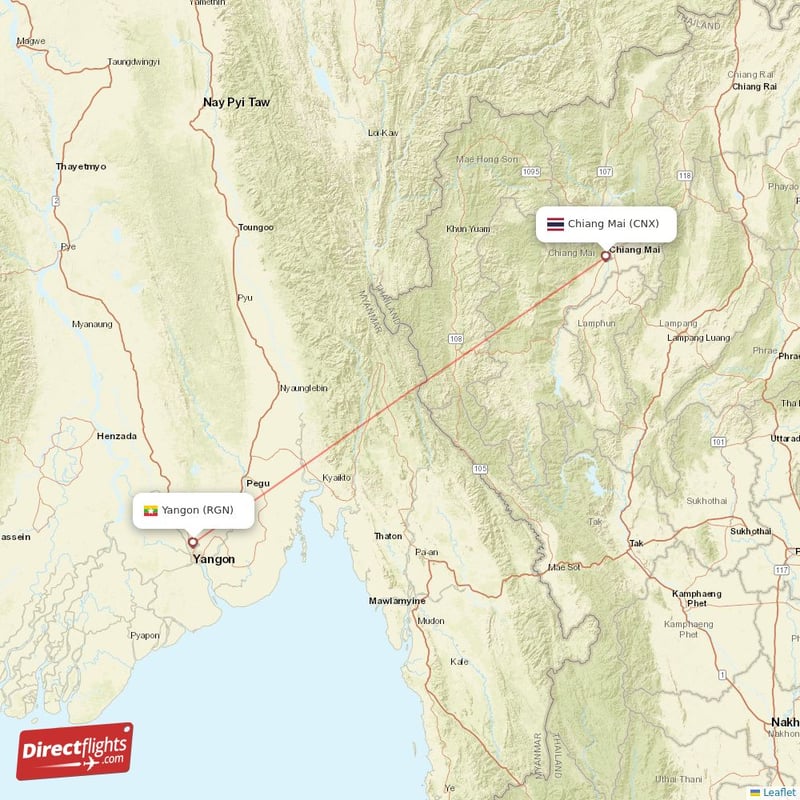 CNX - RGN route map