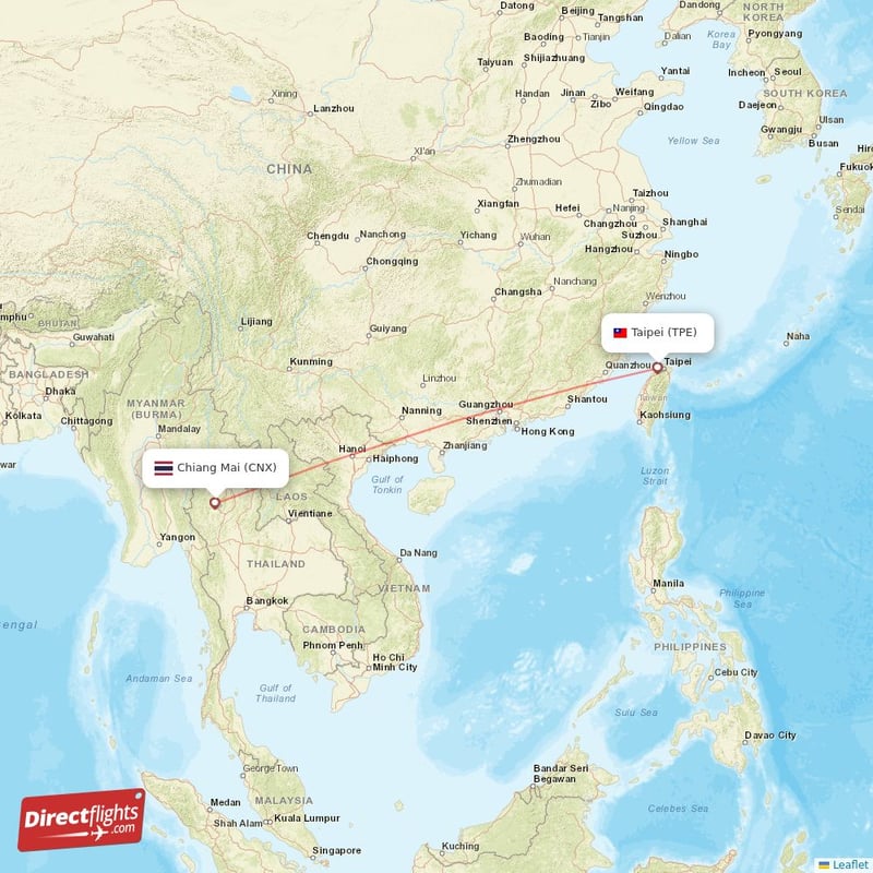 CNX - TPE route map