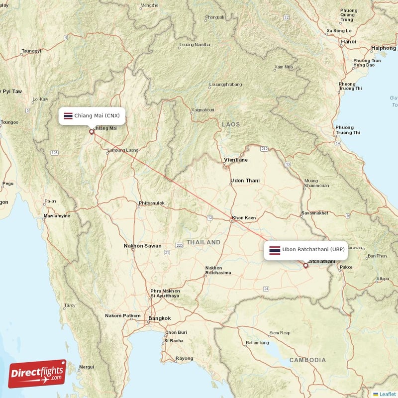 CNX - UBP route map