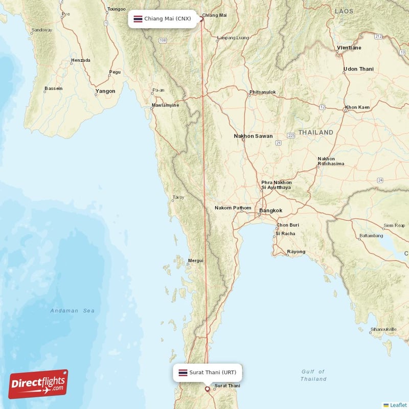 CNX - URT route map
