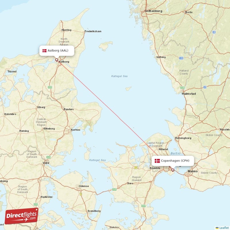CPH - AAL route map