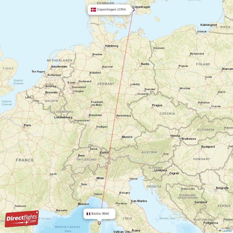 CPH - BIA route map