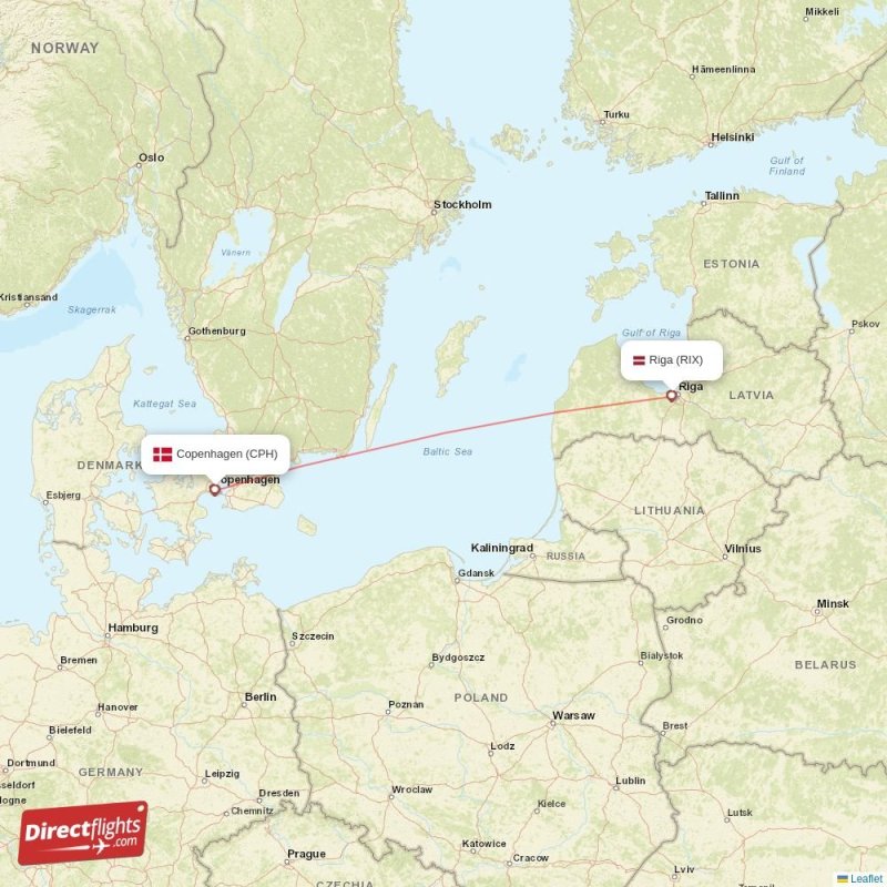 CPH - RIX route map