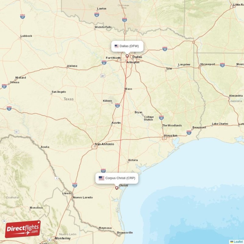 Direct flights from Corpus Christi to Dallas, CRP to DFW non-stop