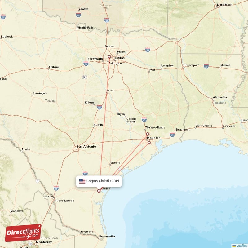 Direct Flights From Corpus Christi - 4 Destinations - CRP, USA ...