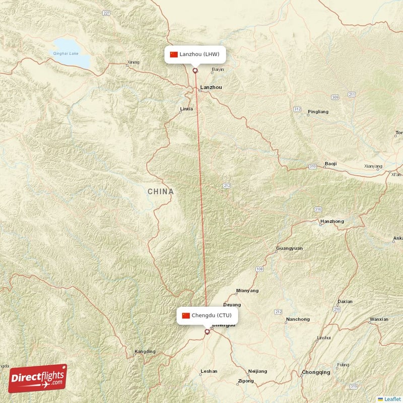 CTU - LHW route map