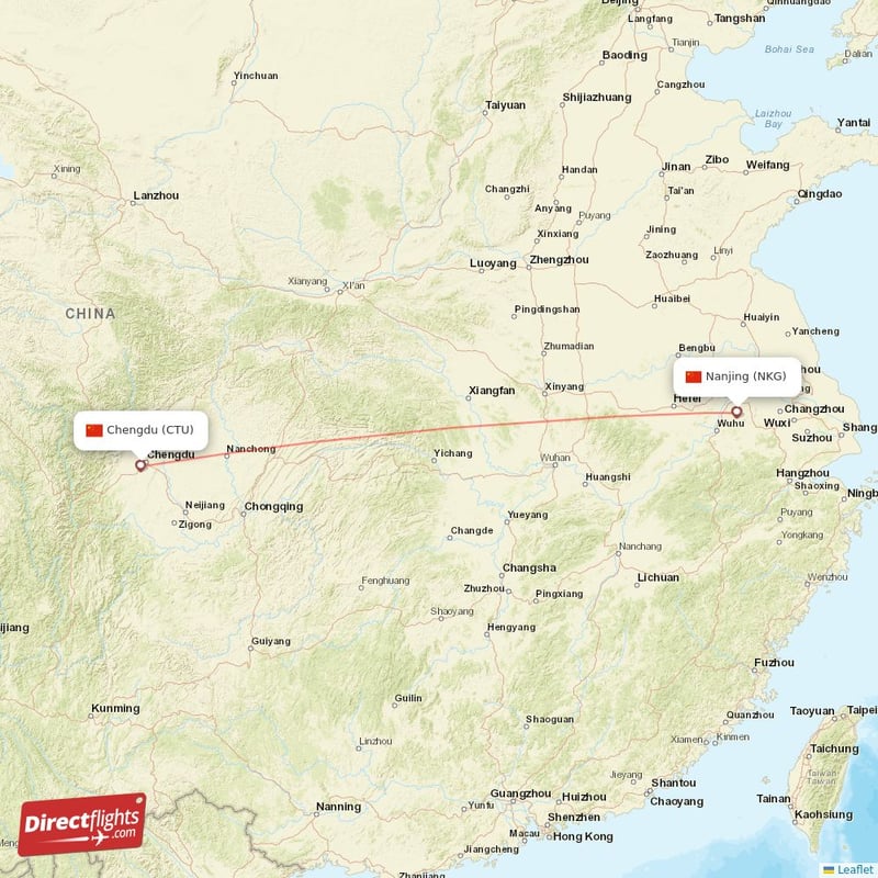 CTU - NKG route map
