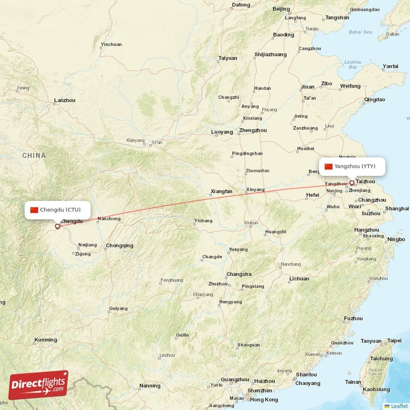 CTU - YTY route map