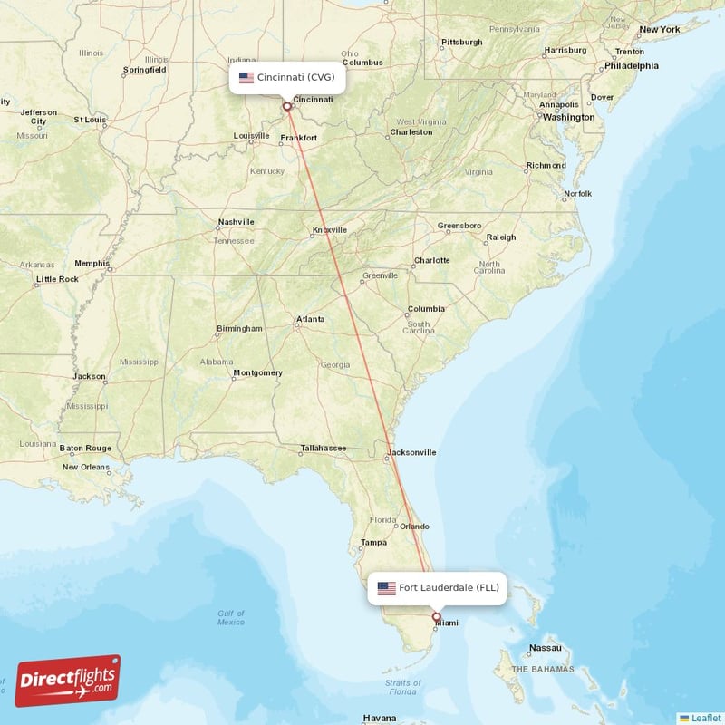 Direct flights from Cincinnati to Fort Lauderdale CVG to FLL non stop Directflights