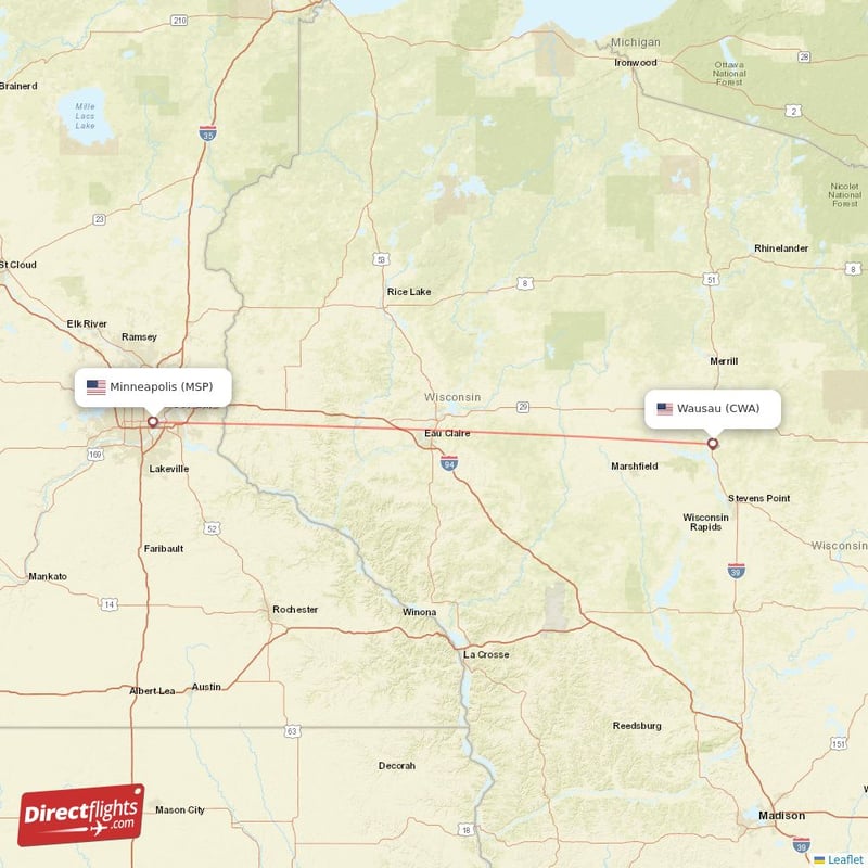 CWA - MSP route map