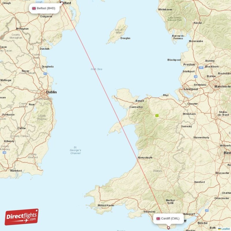 CWL - BHD route map
