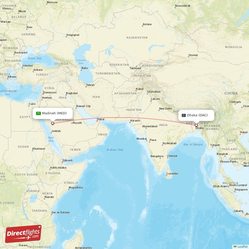 Direct Flights From Dhaka To Madinah Dac To Med Non Stop 9663