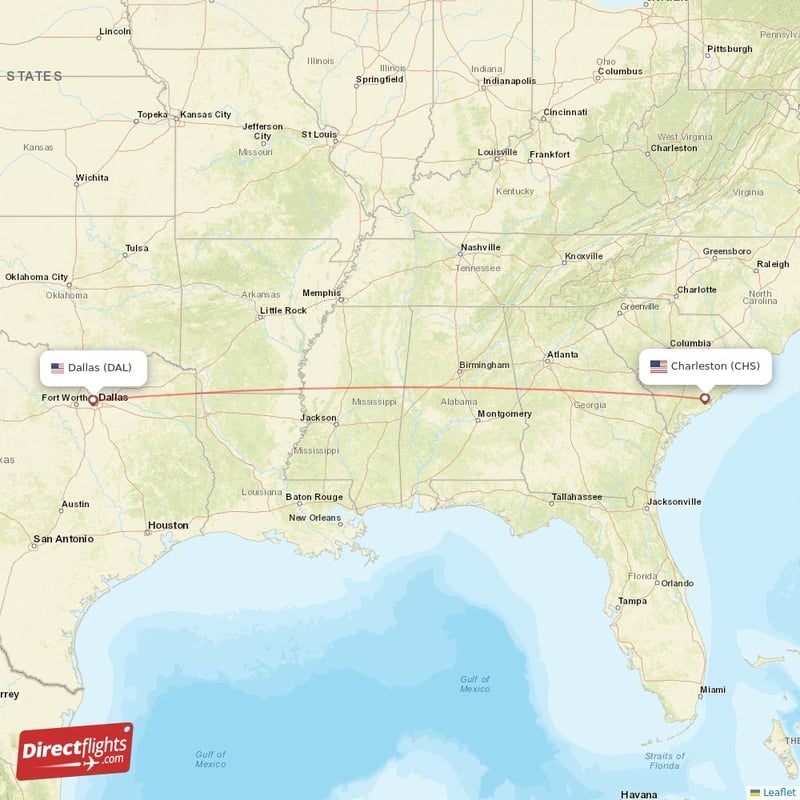 Direct flights from Dallas to Charleston DAL to CHS non stop