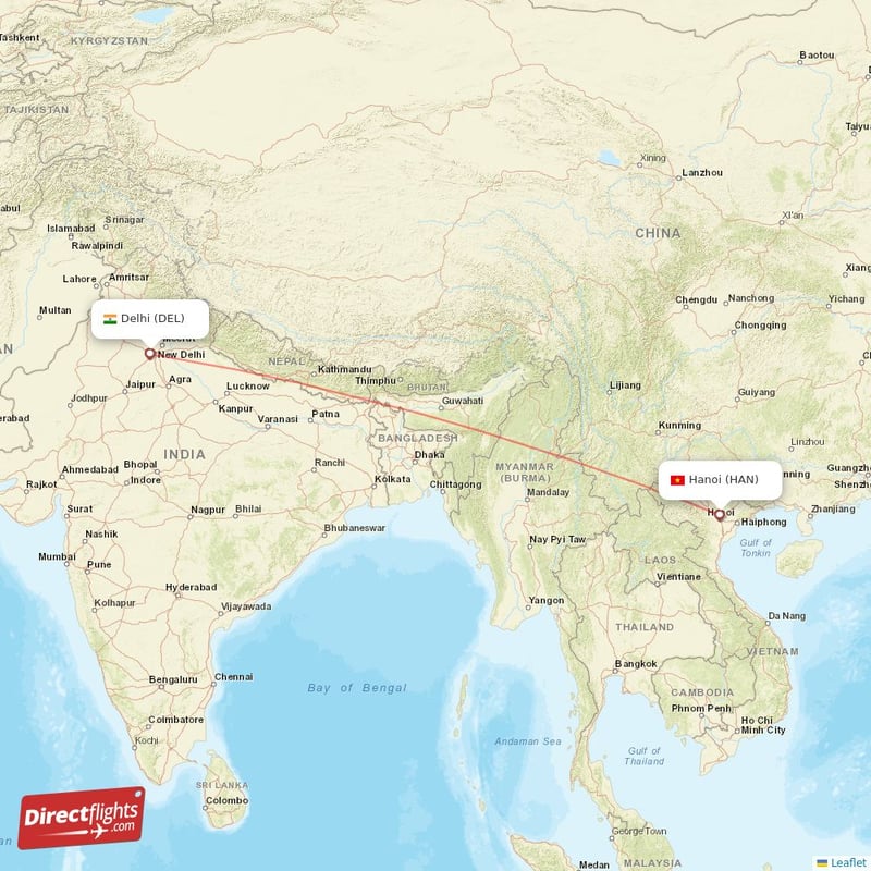 DEL - HAN route map
