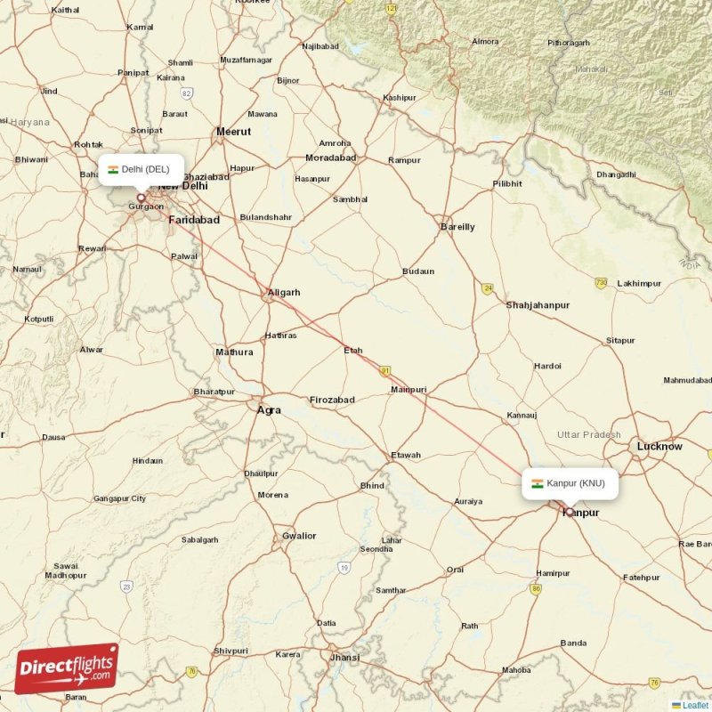 DEL - KNU route map