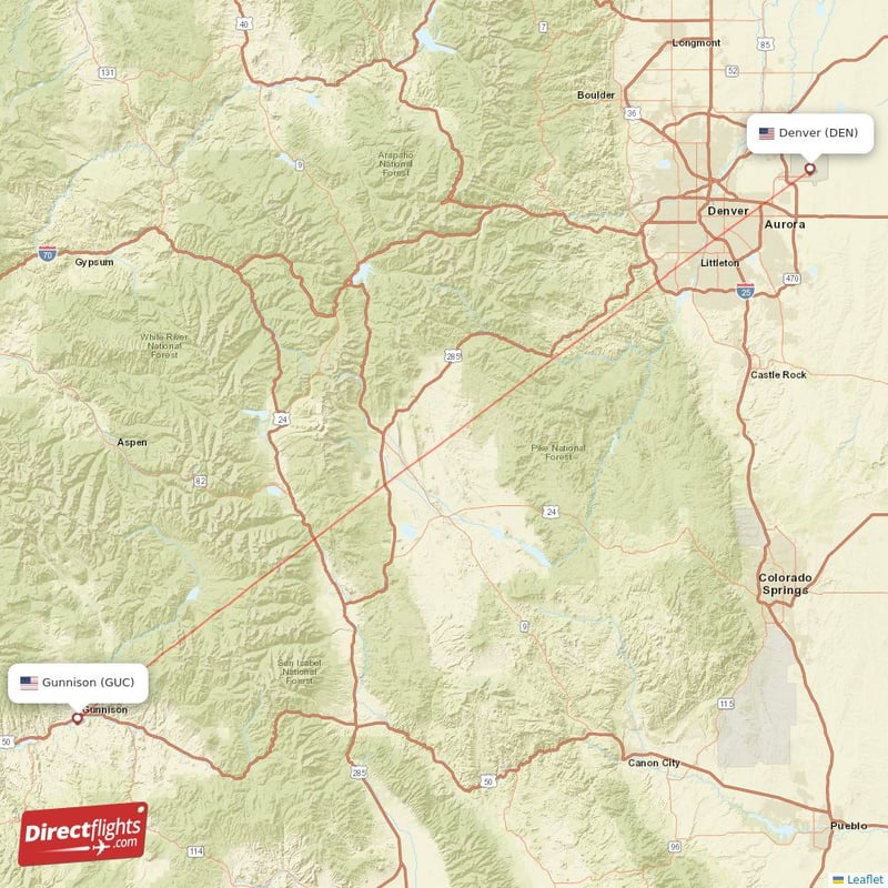 DEN - GUC route map
