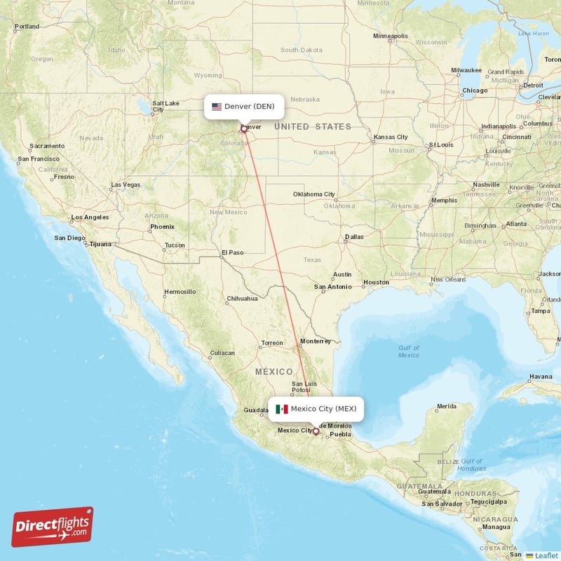 DEN - MEX route map