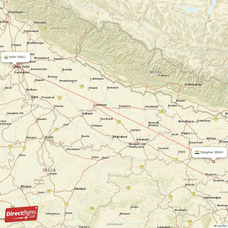 DGH - DEL route map