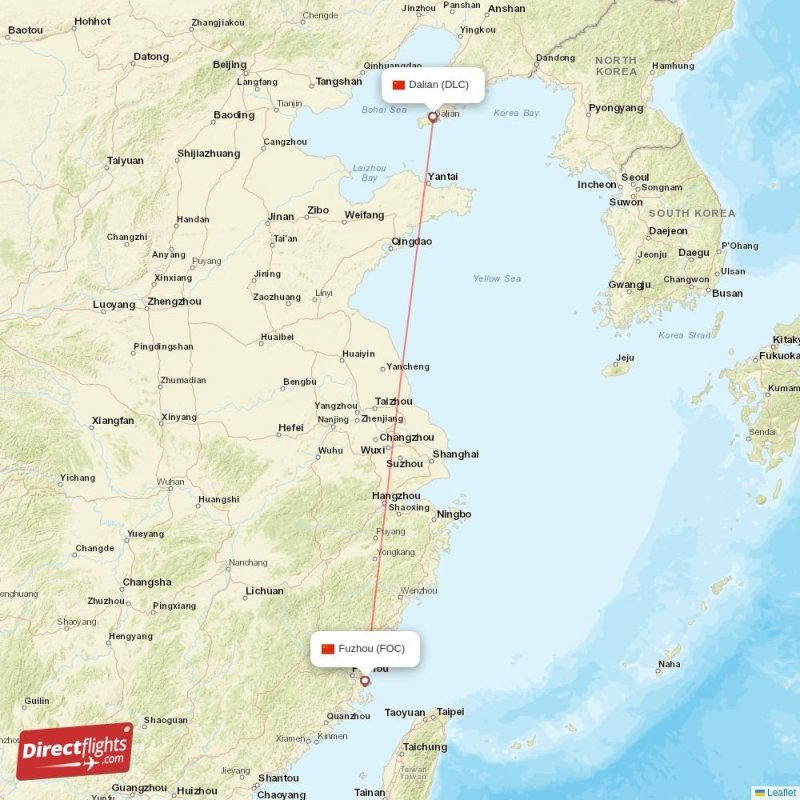 Direct flights from Dalian to Fuzhou, DLC to FOC non-stop ...