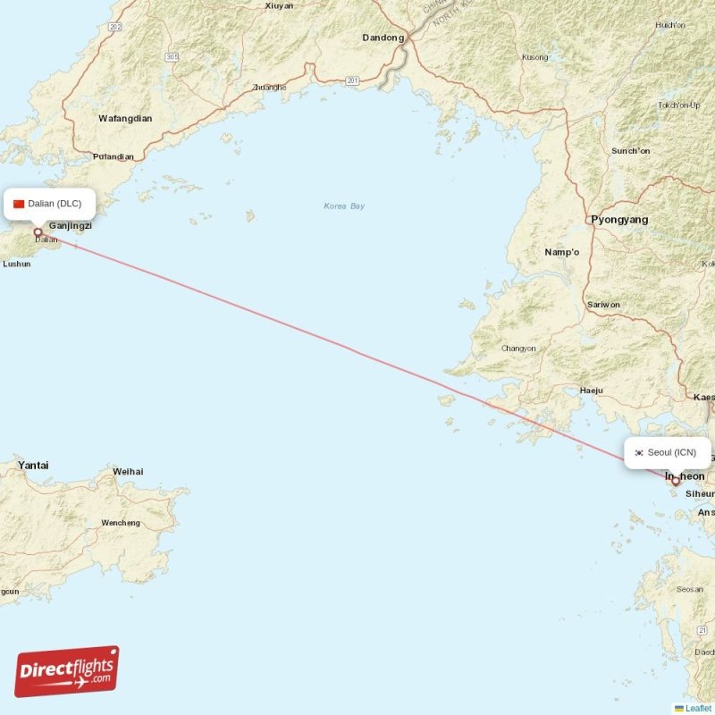Direct flights from Dalian to Seoul (DLC-ICN) - Directflights.com