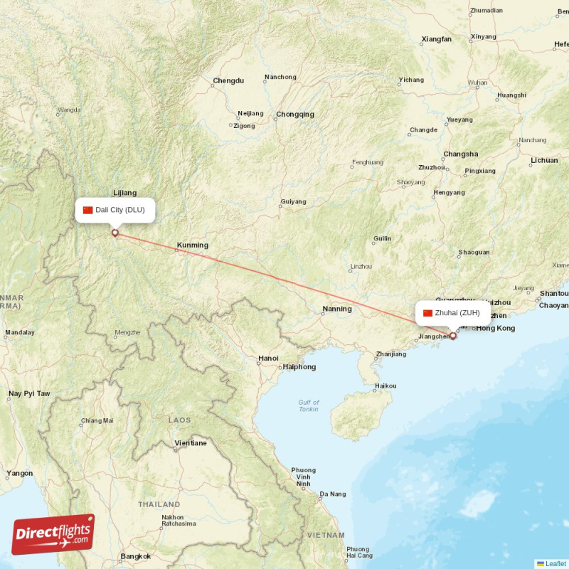 DLU - ZUH route map