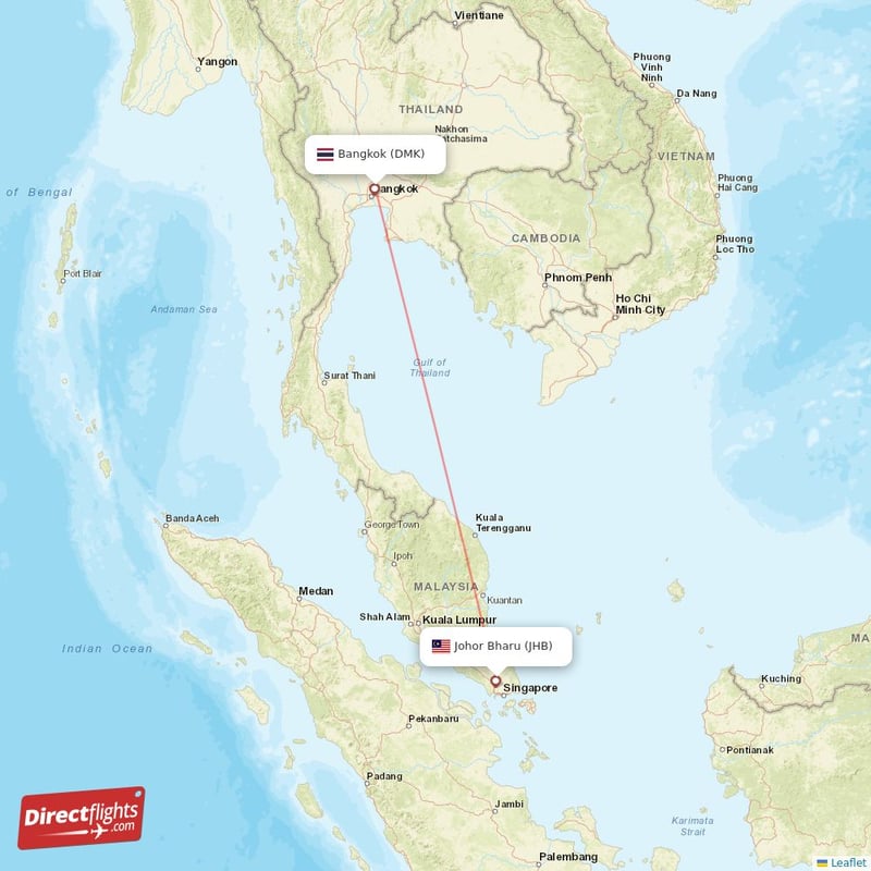DMK - JHB route map