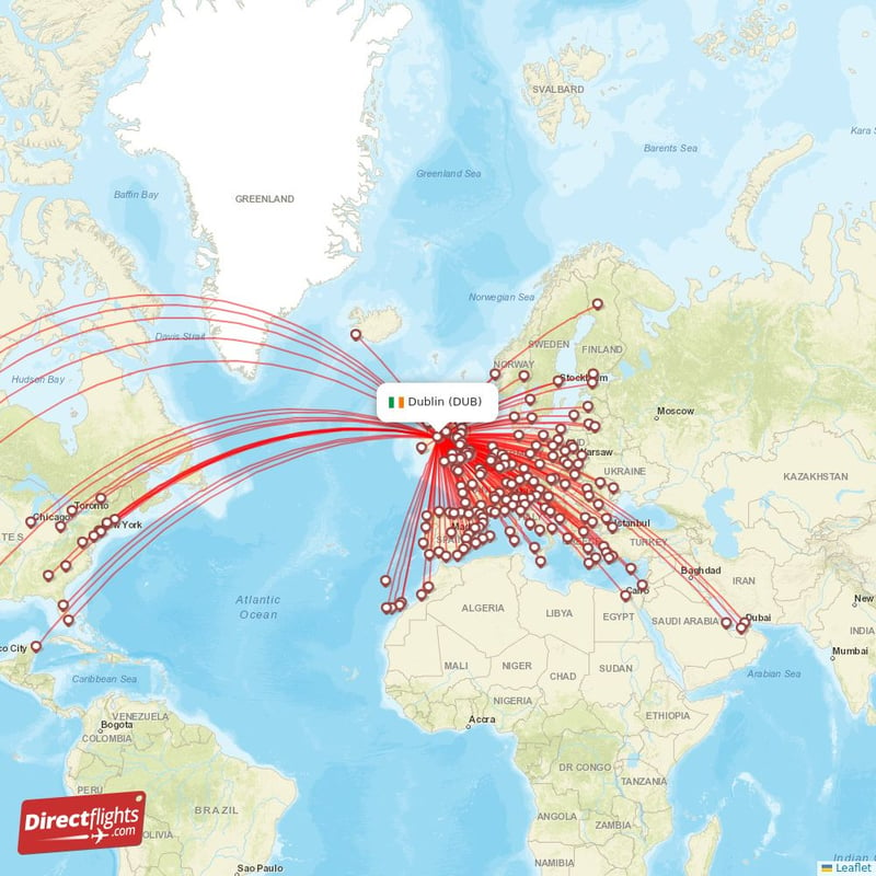 Direct flights from Dublin - 193 destinations - DUB, Ireland ...