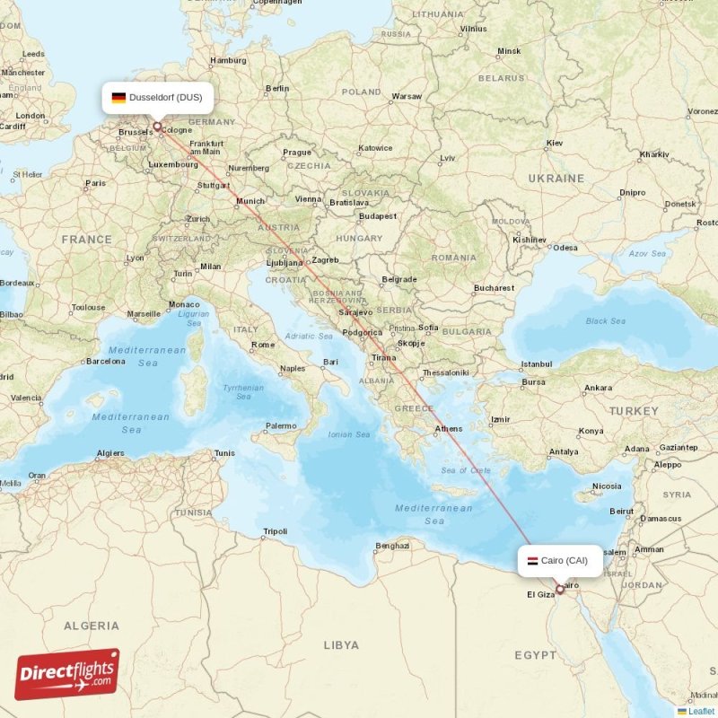 DUS - CAI route map