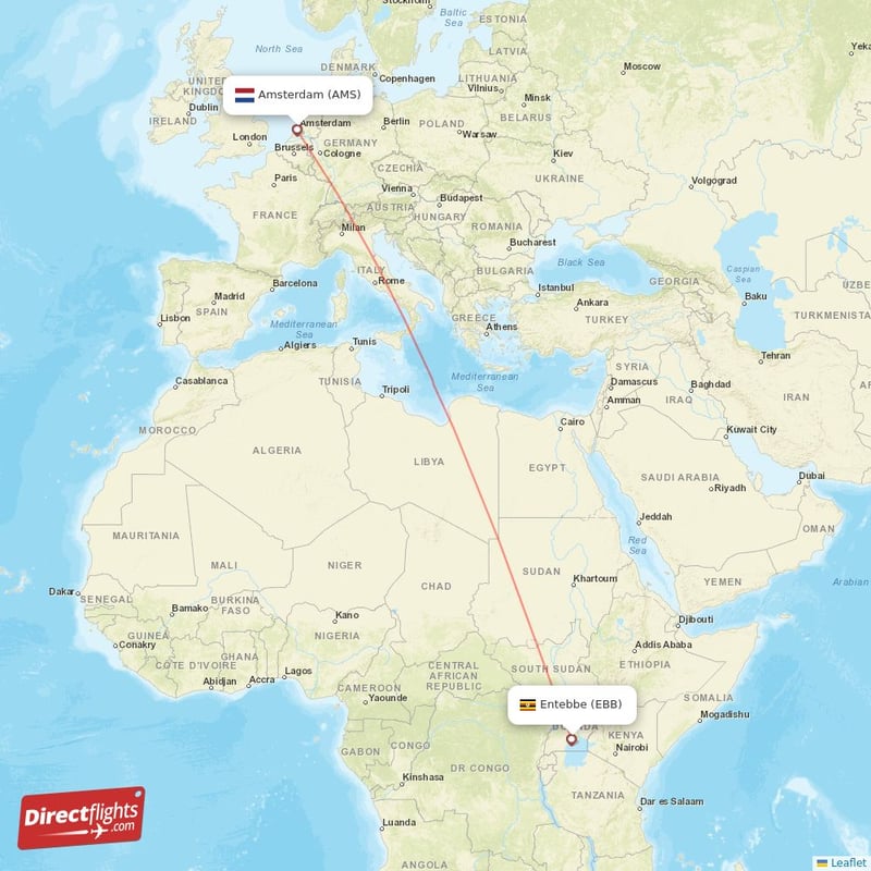 Direct flights from Entebbe to Amsterdam EBB to AMS non stop