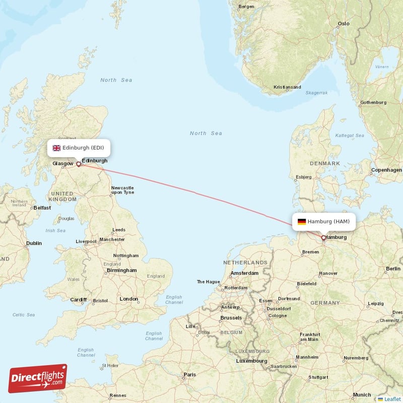 Direct flights from Edinburgh to Hamburg EDI to HAM non stop