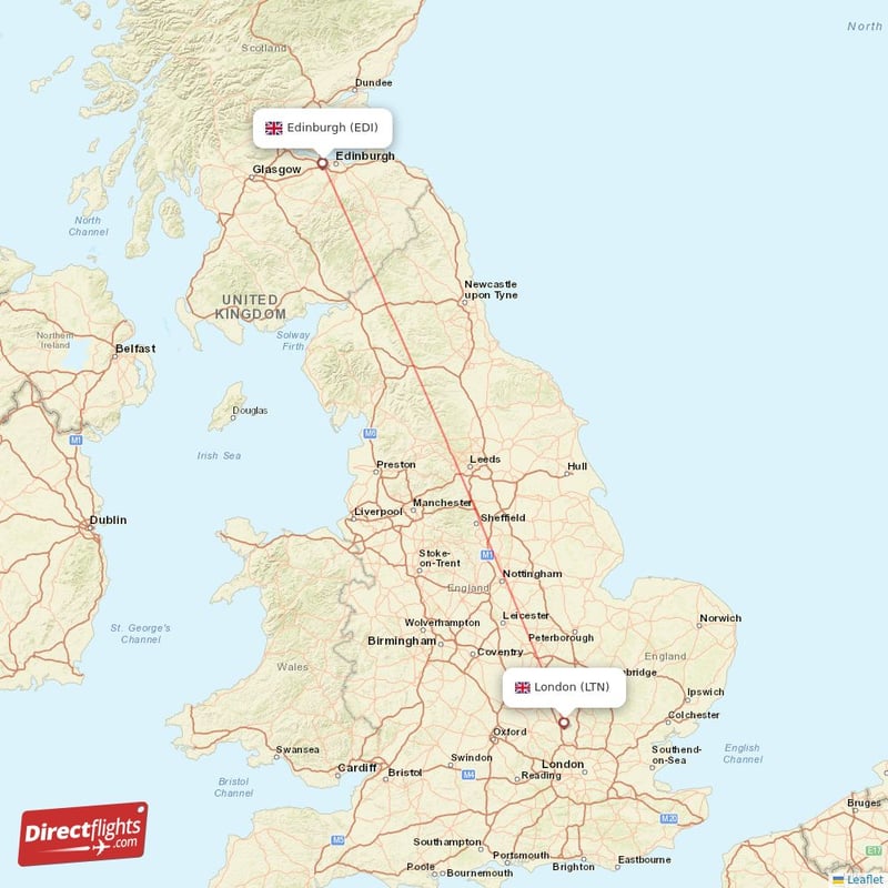 Direct flights from Edinburgh to London EDI to LTN non stop