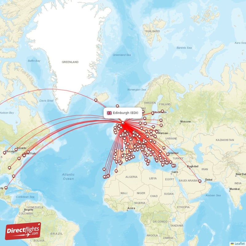 Direct flights to Edinburgh - EDI, United Kingdom - Directflights.com