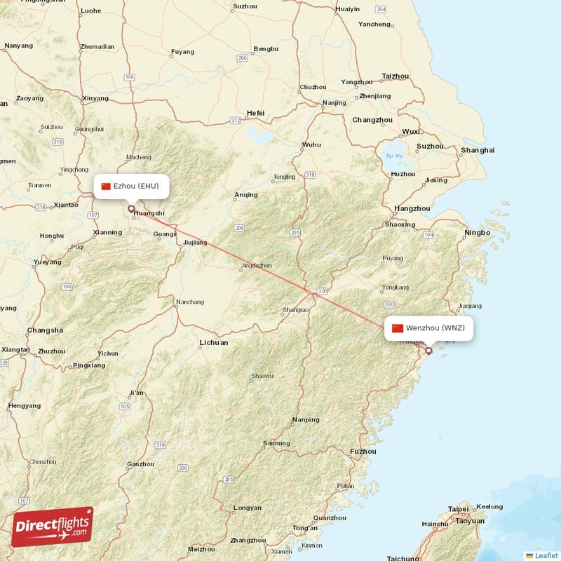EHU - WNZ route map